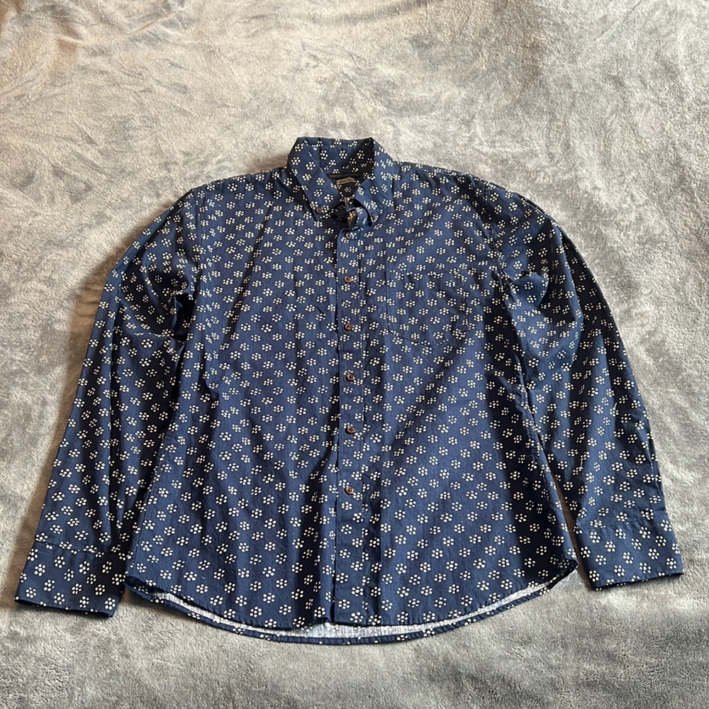 Nocturnal Men's Button Down, Blue, Size L Slim Fit